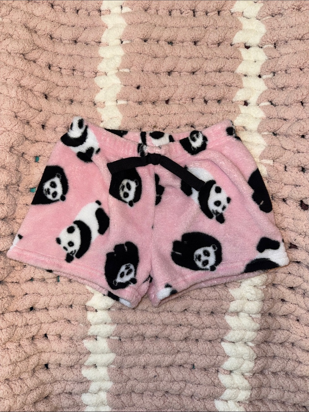 The Children's Place Pink and Black Fuzzy Pajama Pants
